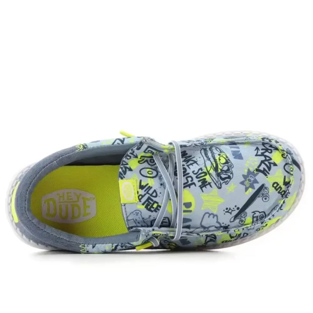 Hey Dude Wally Funk Graffiti Mix 42627-425 Toddler Blue Casual Shoes UWU1041
